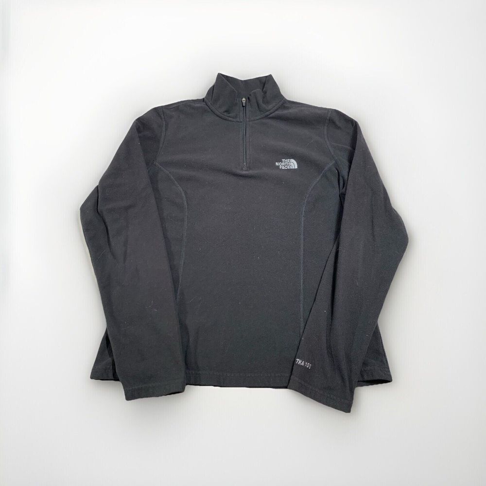 The North Face Sweatshirt Womens Medium Black 1/4 Zip Mock Neck TKA100
